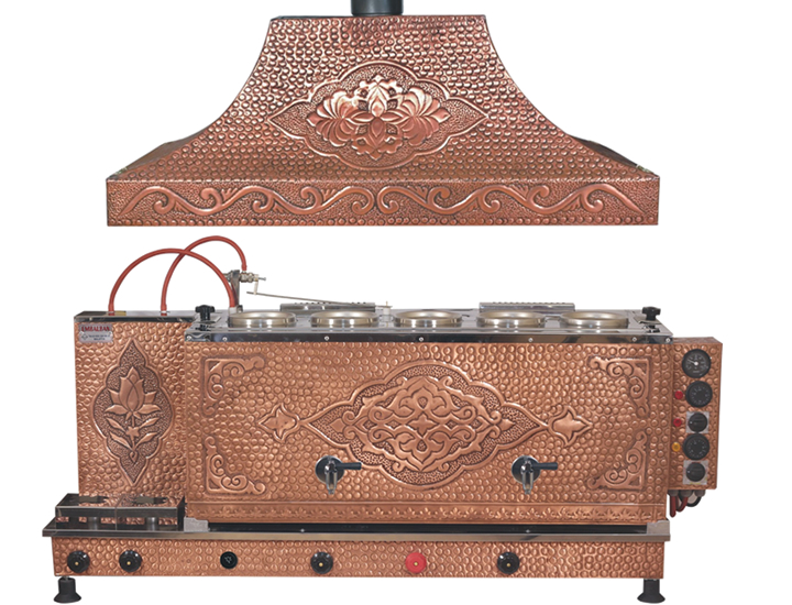 5 Demlikli Çay Kazanı Bakır Giydirme